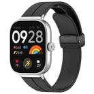 For Redmi Watch 4 Groove Folding Magnetic Buckle Silicone Watch Band(Black) - 1