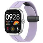 For Redmi Watch 4 Groove Folding Magnetic Buckle Silicone Watch Band(Purple) - 1