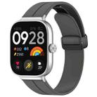 For Redmi Watch 4 Groove Folding Magnetic Buckle Silicone Watch Band(Dark Gray) - 1