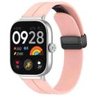 For Xiaomi  Mi Band 8 Pro Groove Folding Magnetic Buckle Silicone Watch Band(Pink) - 1