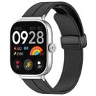 For Xiaomi  Mi Band 8 Pro Groove Folding Magnetic Buckle Silicone Watch Band(Black) - 1