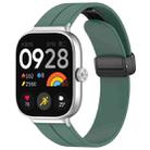 For Xiaomi Smart Band 9 Pro / 8 Pro Groove Folding Magnetic Buckle Silicone Watch Band(Dark Green) - 1