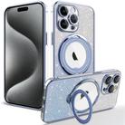 For iPhone 15 Pro Rotation MagSafe Holder Gradient Glitter TPU Phone Case(Sierra Blue) - 1