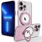 For iPhone 13 Pro Rotation MagSafe Holder Gradient Glitter TPU Phone Case(Pink) - 1