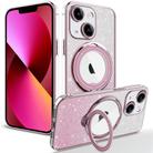 For  iPhone 13 Rotation MagSafe Holder Gradient Glitter TPU Phone Case(Pink) - 1