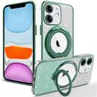 For iPhone 11 Rotation MagSafe Holder Gradient Glitter TPU Phone Case(Cangling) - 1