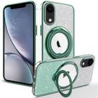 For iPhone XR Rotation MagSafe Holder Gradient Glitter TPU Phone Case(Cangling) - 1