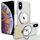 For iPhone XS Max Rotation MagSafe Holder Gradient Glitter TPU Phone Case(Gold) - 1