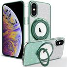 For iPhone XS Max Rotation MagSafe Holder Gradient Glitter TPU Phone Case(Cangling) - 1