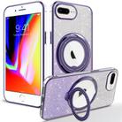 For iPhone 7 Plus / 8 Plus Rotation MagSafe Holder Gradient Glitter TPU Phone Case(Night Purple) - 1