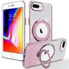 For iPhone 7 Plus / 8 Plus Rotation MagSafe Holder Gradient Glitter TPU Phone Case(Pink) - 1