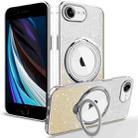 For iPhone 7 / 8 / SE 20222 Rotation MagSafe Holder Gradient Glitter TPU Phone Case(Gold) - 1
