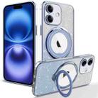 For iPhone 16 Rotation MagSafe Holder Gradient Glitter TPU Phone Case(Sierra Blue) - 1