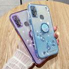 For Infinix Hot 9 Play Gradient Glitter Immortal Flower Ring All-inclusive Phone Case(Purple) - 3