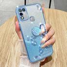 For Infinix Hot 10 Play Gradient Glitter Immortal Flower Ring All-inclusive Phone Case(Blue) - 2