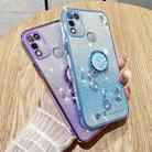 For Infinix Hot 10 Play Gradient Glitter Immortal Flower Ring All-inclusive Phone Case(Purple) - 3