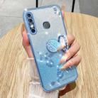 For Infinix Hot 8 Gradient Glitter Immortal Flower Ring All-inclusive Phone Case(Blue) - 2