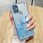 For Infinix Hot 10 Gradient Glitter Immortal Flower Ring All-inclusive Phone Case(Blue) - 2
