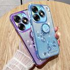 For Itel S23+ Gradient Glitter Immortal Flower Ring All-inclusive Phone Case(Purple) - 2