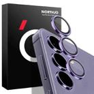 For Samsung Galaxy S24 5G NORTHJO Camera LensCD Vein Metal Ring Tempered Glass Film(Purple) - 1