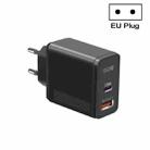 QC5.0 USB / PD25W Type-C Super Fast Charging Full Protocol Phone Charger, EU Plug(Black) - 1