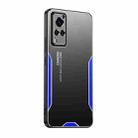 For vivo X60 Blade Series TPU Hybrid Metal Phone Case(Blue) - 1