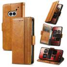 For Nothing Phone 2A CaseNeo Splicing Dual Magnetic Buckle Leather Phone Case(Khaki) - 1