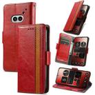 For Nothing Phone 2A CaseNeo Splicing Dual Magnetic Buckle Leather Phone Case(Red) - 1