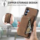 For Samsung Galaxy A15 5G Retro Leather Zipper Wallet Back Phone Case(Brown) - 8