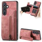 For Samsung Galaxy S24+ 5G Retro Leather Zipper Wallet Back Phone Case(Pink) - 1