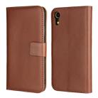 Leather Horizontal Flip Holster for iPhone XR ,with Magnetic Clasp and Bracket and Card Slot and Wallet(Brown) - 1