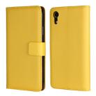 Leather Horizontal Flip Holster for iPhone XR ,with Magnetic Clasp and Bracket and Card Slot and Wallet(Yellow) - 1