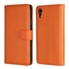 Leather Horizontal Flip Holster for iPhone XR ,with Magnetic Clasp and Bracket and Card Slot and Wallet(Orange) - 1