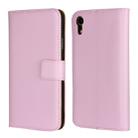 Leather Horizontal Flip Holster for iPhone XR ,with Magnetic Clasp and Bracket and Card Slot and Wallet(Pink) - 1