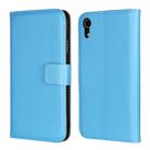 Leather Horizontal Flip Holster for iPhone XR ,with Magnetic Clasp and Bracket and Card Slot and Wallet(Blue) - 1