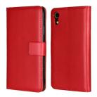 Leather Horizontal Flip Holster for iPhone XR ,with Magnetic Clasp and Bracket and Card Slot and Wallet(Red) - 1