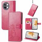 For vivo S18E Four-leaf Clasp Embossed Leather Phone Case(Magenta) - 1