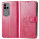 For vivo S18 Pro Four-leaf Clasp Embossed Leather Phone Case(Magenta) - 2