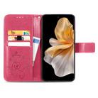 For vivo S18 Pro Four-leaf Clasp Embossed Leather Phone Case(Magenta) - 3