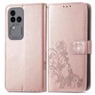 For vivo S18 Pro Four-leaf Clasp Embossed Leather Phone Case(Rose Gold) - 2
