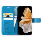 For vivo S18 Pro Four-leaf Clasp Embossed Leather Phone Case(Blue) - 3