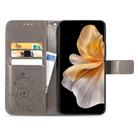 For vivo S18 Pro Four-leaf Clasp Embossed Leather Phone Case(Gray) - 3