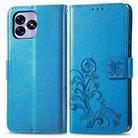 For UMIDIGI G5 Four-leaf Clasp Embossed Buckle Leather Phone Case(Blue) - 2