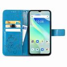 For UMIDIGI G5 Four-leaf Clasp Embossed Buckle Leather Phone Case(Blue) - 3