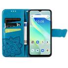 For UMIDIGI G5 Butterfly Love Flower Embossed Leather Phone Case(Blue) - 3