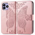 For UMIDIGI G5 Butterfly Love Flower Embossed Leather Phone Case(Rose Gold) - 2