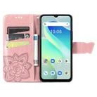 For UMIDIGI G5 Butterfly Love Flower Embossed Leather Phone Case(Rose Gold) - 3