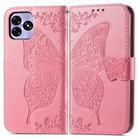 For UMIDIGI G5 Butterfly Love Flower Embossed Leather Phone Case(Pink) - 2