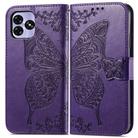 For UMIDIGI G5 Butterfly Love Flower Embossed Leather Phone Case(Dark Purple) - 2