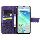 For UMIDIGI G5 Butterfly Love Flower Embossed Leather Phone Case(Dark Purple) - 3